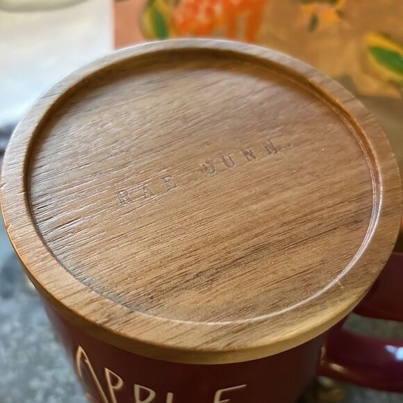 Rae Dunn Ceramic Mug w/ Wood Topper - Picture 2 of 5